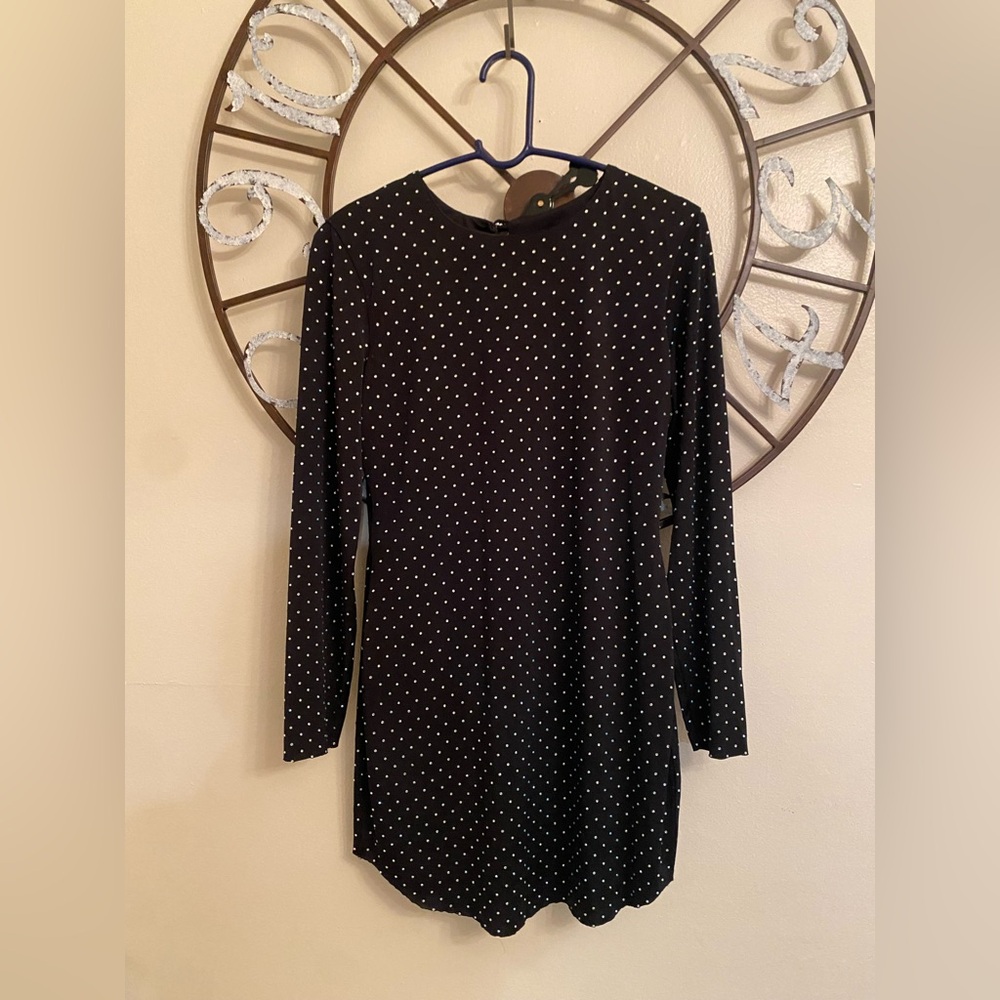 B Darlin Black and White Polka Dot Dress